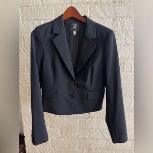 Barney’s New York Co-Op cropped navy blazer